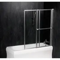 Hak Polysan OLBIA douchewand voor badkuip, breedte 1230 mm, zilverkleurig, helder glas