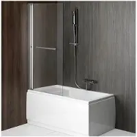 Polysan Rioni Opklapbare badwand, (b) 71cm, zilver, helder glas
