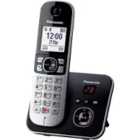 Panasonic KX-TG6861, DECT-telefoon, draadloos handset, handsfree functie, 200 contacten, nummerherkenning, zwart, grijs