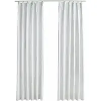 vidaXL Gordijnen verduisterend met haken 2 st 140x225 cm gebroken wit