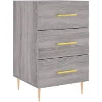 vidaXL Nachtkastje 40x40x66 cm bewerkt hout grijs sonoma eikenkleurig