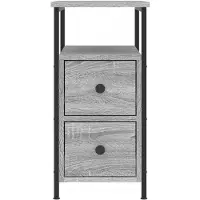 vidaXL Nachtkastje 30x60x60 cm bewerkt hout grijs sonoma eikenkleurig