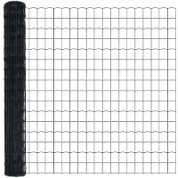vidaXL Euro Hek 1,6 x 10 m PVC-gelaagd ijzer Grijs