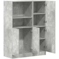 VD Home Furnishing 2-delige Keukenkastenset bewerkt hout betongrijs