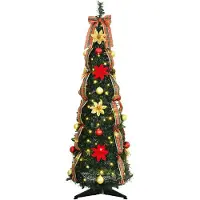vidaXL Kunstkerstboom met 50 LED-lampjes, groen, 125 cm, PVC