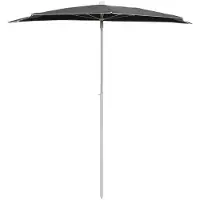 vidaXL Parasol half met paal 180x90 cm antracietkleurig