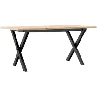 vidaXL - Salontafel - X-frame - 100x50x45 - cm - massief - grenenhout - en - staal