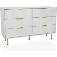 Hjh LIVING Sideboard / commode HJELLE 120 x 40 x 76 cm 6 schuiflades wit
