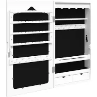 vidaXL Sieradenkast met spiegel wandgemonteerd 37,5x10x67 cm wit
