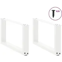 vidaXL Salontafelpoten 2 st U-vormig 70x(30-31) cm staal wit