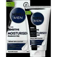 Nivea Men Sensitive Moisturiser Face Cream Fragrance Free 75 ml