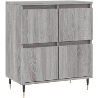 vidaXL Dressoirs, 2 stuks, grijs Sonoma, houtfineer