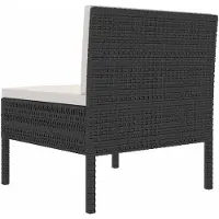 Natur24 Tuinstoelen, set van 3, met kussens, van zwart polyrotan