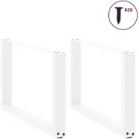 vidaXL Salontafelpoten 2 st U-vormig 70x(42-43) cm staal wit