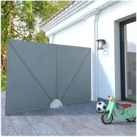 vidaXL Terrasscherm inklapbaar 240x160 cm grijs