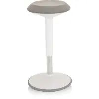 Hjh OFFICE BALANCE SIT III W - Werkstoel / werkkruk/ verhoogde bureaustoel wit / grijs