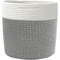 vidaXL Opbergmanden 2 st Ø 28x28 cm katoen grijs en wit