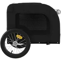 vidaXL Fietsaanhanger voor honden, zwart, Oxford-stof en ijzer