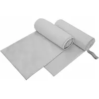 vidaXL Sporthanddoeken 2 st Grijs 200 x 100 cm Polyester en polyamide