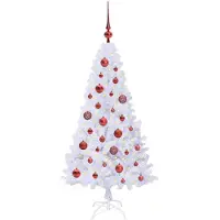 vidaXL Kunstkerstboom Wit 120 cm PVC en Staal