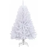 vidaXL Kunstmatige Hinged Kerstboom Wit 120 cm PVC en Staal