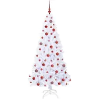 vidaXL Kunstkerstboom met 300 LED Wit 180 cm PVC en Staal