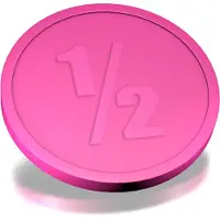 Combicraft Plastic 1/2 Consumptiemunten Neon roze - Ø29mm - 250 stuks