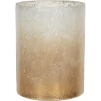 Clayre & Eef Theelichthouder Ø 15x20 cm Beige Bruin Glas Rond Waxinelichthouder