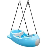 Step2 Rocket Swing Schommel van kunststof in Blauw | Dubbele Schommel in Raket vorm - met Veiligheidsgordels | 95cm - Max 22,6 kg per kind