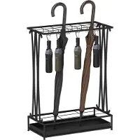HOMCOM - Paraplubak - Staal - Zwart - 50x24x68 cm