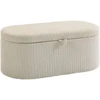 HOMCOM Opbergottoman-Polyester, Schuim-105L x 51B x 49H cm-Beige