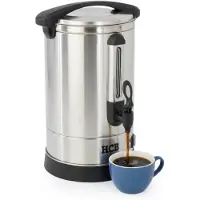 HCB - Professionele Horeca Percolator - 5,3 liter - 35 kopjes - 230V - RVS / INOX Perculator - Elektrisch koffiezetapparaat - Volautomatische koffiemachine - 30x30x43 cm (DxBxH) - 2.40 kg - 1345