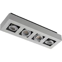 Arcchio spot Vince, 47 cm, 4-lamps, wit/chroom, GU10 VINCE, dimbaar, wit / opaal, Hal, Aluminium, Modern, buitenspot