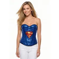 Rubies Supergirl Sequin Corset - Kostuum Volwassenen - Maat M - 38/40