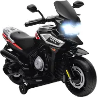 AIYAPLAY Electric Ride-on Motorcycle-Kunststof, Metaal-85,5L x 44,5B x 56H cm-Zwart