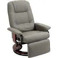 HOMCOM -Relaxsessel-Kunstleder, Schaumstoff-L78 x B87 x H100 cm-Grau