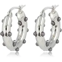 My Bendel - Zilverkleurige Oorring met Mystieke Zwarte Parel - met Luxe Cadeauverpakking | Sieraden Voor Dames