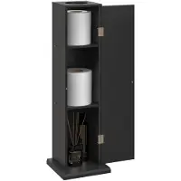 HOMCOM Badkamerkastje - MDF - 19,5 x 19,5 x 65 cm - Zwart