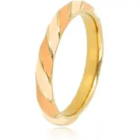 My Bendel - Goudkleurige Epoxy Ring met Streepjes - Beige & Bruin - met Luxe Cadeauverpakking | Sieraden Voor Dames | Maat 19.00 Mm / Maat 60