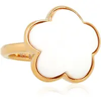 My Bendel - Bloemen Ring • Witte Aventurijn - met Luxe Cadeauverpakking | Sieraden Voor Dames | Maat 16.00 Mm / Maat 50