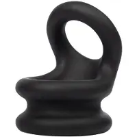 Rimba - Siliconen Cockring & Ballstretcher 2 in 1 - Zwart M