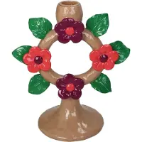 HD Collection Kaarsenhouder Bloemen Polyresin 17x9,9x19cm