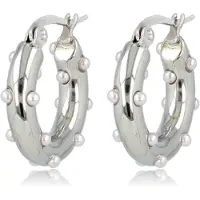 My Bendel - Oorring Zilverkleurig met Roze Parels - Roze Parel Zilverkleurige Oorring: Elegantie In Stijl - met Luxe Cadeauverpakking | Sieraden Voor Dames