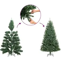 vidaXL Kunstkerstboom met scharnieren met standaard 210 cm wit