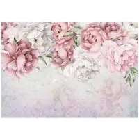 WALLARENA - Fotobehang - 350x250 cm - Roze pioenrozen voor slaapkamer en woonkamer, wandtapijt