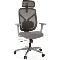 Hjh OFFICE Bureaustoel / Directiestoel CASSILIS W zitting stof / rug mesh grijs