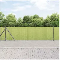 vidaXL Hekpaal met betonnen voet 52 st Grijs Gepoedercoat staal