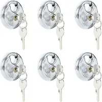 vidaXL Discusloten met sleutels 6 st zilver 7 x 2.4 x 7 cm