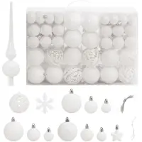 vidaXL 111-delige Kerstballenset polystyreen wit