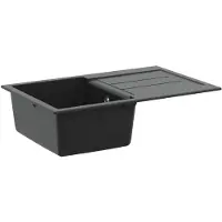 vidaXL Wasbak Zwart 780 x 500 mm 80% Kwarts en 20% Hars